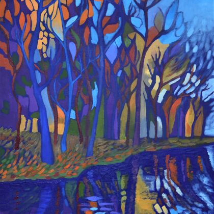 "Tumst rudens vakars" akrils/audekls (100x80cm) 2022