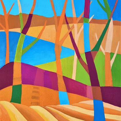 "Rudens ezers" akrils/audekls (46x55cm) 2020