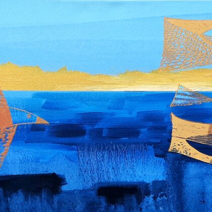 "Lidojums saulrietā" eļļa/audekls (40x120cm) 2021