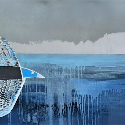"Pavasara nojausma" eļļa/audekls (40x120 cm), 2021