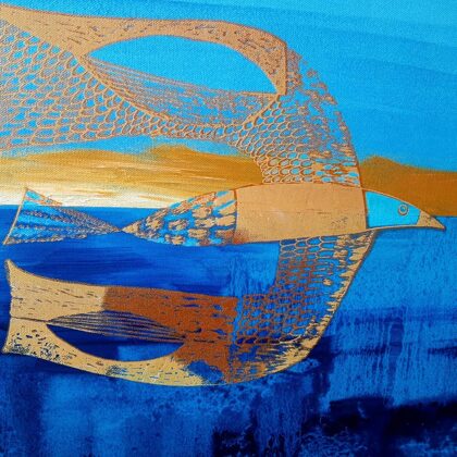 Fragm. "Lidojums saulrietā" eļļa/audekls (40x120cm) 2021