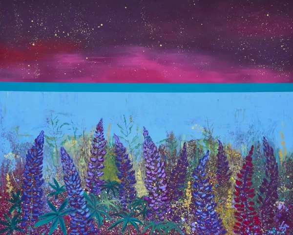 Night of Fireflies/Jāņtārpiņu_nakts (100x80 cm) akrils uz audekla, 2026