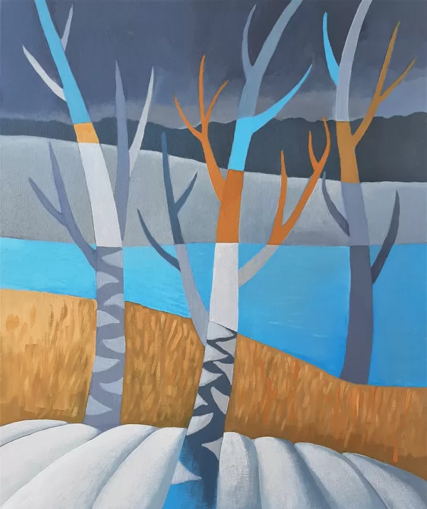 "Sniega mākoņi" akrils/audekls (46x55cm) 2021