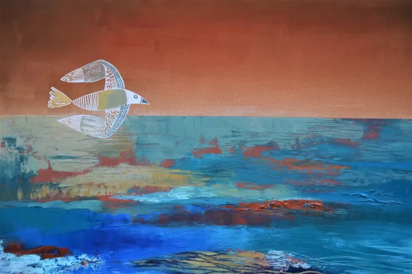 "Vēstnesis" eļļa/audekls (80x120cm) 2022