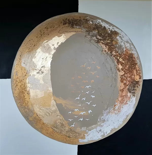 "Zelta saule" akrils/audekls (100x100cm) 2023